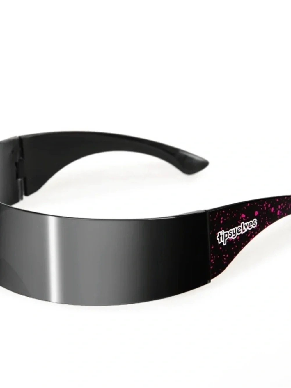 Tipsy Elves Black Shield Visor Sunglasses with Case-NWT